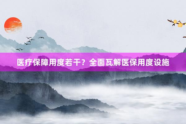 医疗保障用度若干？全面瓦解医保用度设施